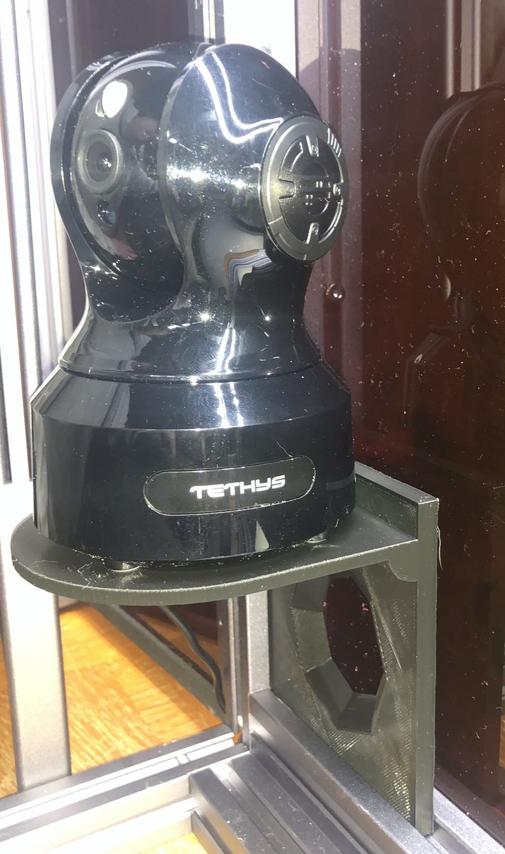 AlaskaRasPi's tweet photo. Made a camera stand for my @snapmaker 320 enclosure. It is held in place by the grooves in the enclosure frame and a single screw in a pre-drilled hole.  https://t.co/1DZYBTgK18 https://t.co/8JwCsJWRNG
