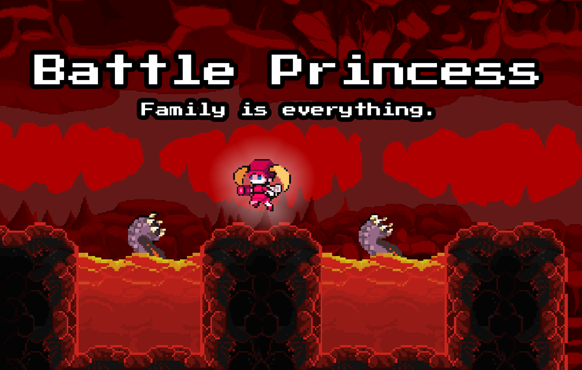 HouseOfTATH's tweet photo. Working on some promo materials for @BPrincessGame, and this blurb just sort of came to me. This game is and always has been about family, especially about my baby girl. 

#FamilyIsEverything #BattlePrincess #pixelart https://t.co/AoBPIsBTsZ