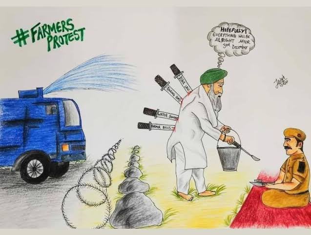 b2khosa's tweet photo. Why would people compromise
comfort of home &amp; come on the street, bear hostile weather,bullets,barricades ,batons and borders?
People forego the comfort of their homes,endure brutality and risk giving up their lives 
because they have NO other choice !

 #FarmersAgainstAtrocities https://t.co/pTKEt60bH5