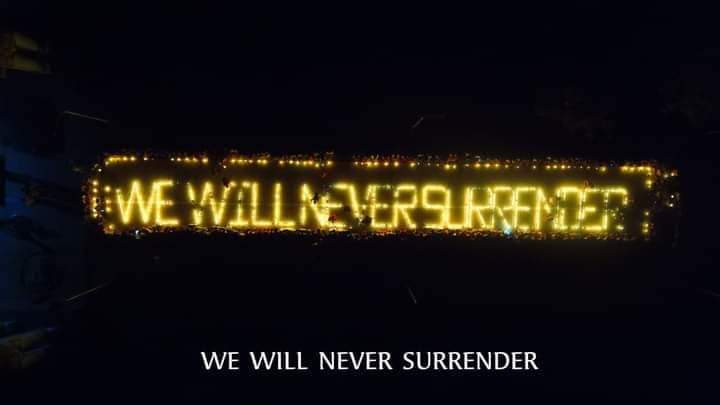 crystallyin's tweet photo. "We will never Surrender'', Strongly Night Strike in #Wantwinn township, #Taesu village on Apr 1, 2021.
NEWS SUPPRESSION
#Apr2Coup
#InternetShutdown
#WhatsHappeningInMyanmar https://t.co/2OTLrnPlgP