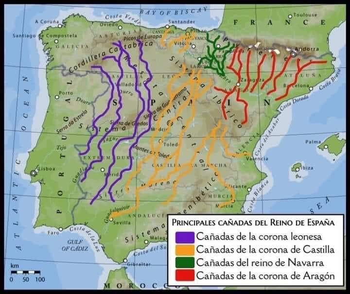 jlfrasas's tweet photo. Mapa de cañadas reales de España. https://t.co/IEtIY3mufx