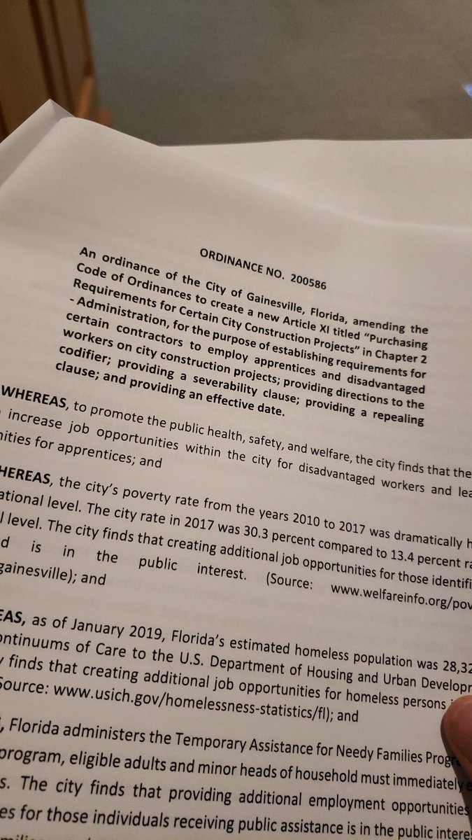 JeremiahTatter's tweet photo. @GainesvilleGov has unanimously passed our very own #Apprenticeship & Disadvantaged Worker ordinance! Thank you to @hlward for sponsoring & @aHaySan, @laurenbpoe, Commissioners Simmons, Johnson, Arreola, & Saco for their votes. #flunion @WUFTNews @GainesvilleSun @WCJB20 @mycbs4 https://t.co/xrCCZr5bbR
