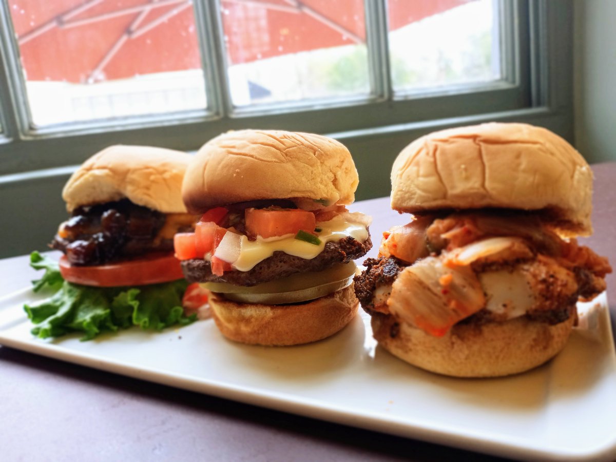 Winter may be over but we still have a reason to celebrate Thursdays- Our Sliders &amp; Fries Deal from 
5-9pm. 3 sliders (new each week) &amp; Fries for $10.95

Beef Patty w/ Pickled Green Tomato &amp; Branston Pickle Relish

Blackened Cod &amp; Kimchi

Beef with White Cheddar Sauce &amp; Pico