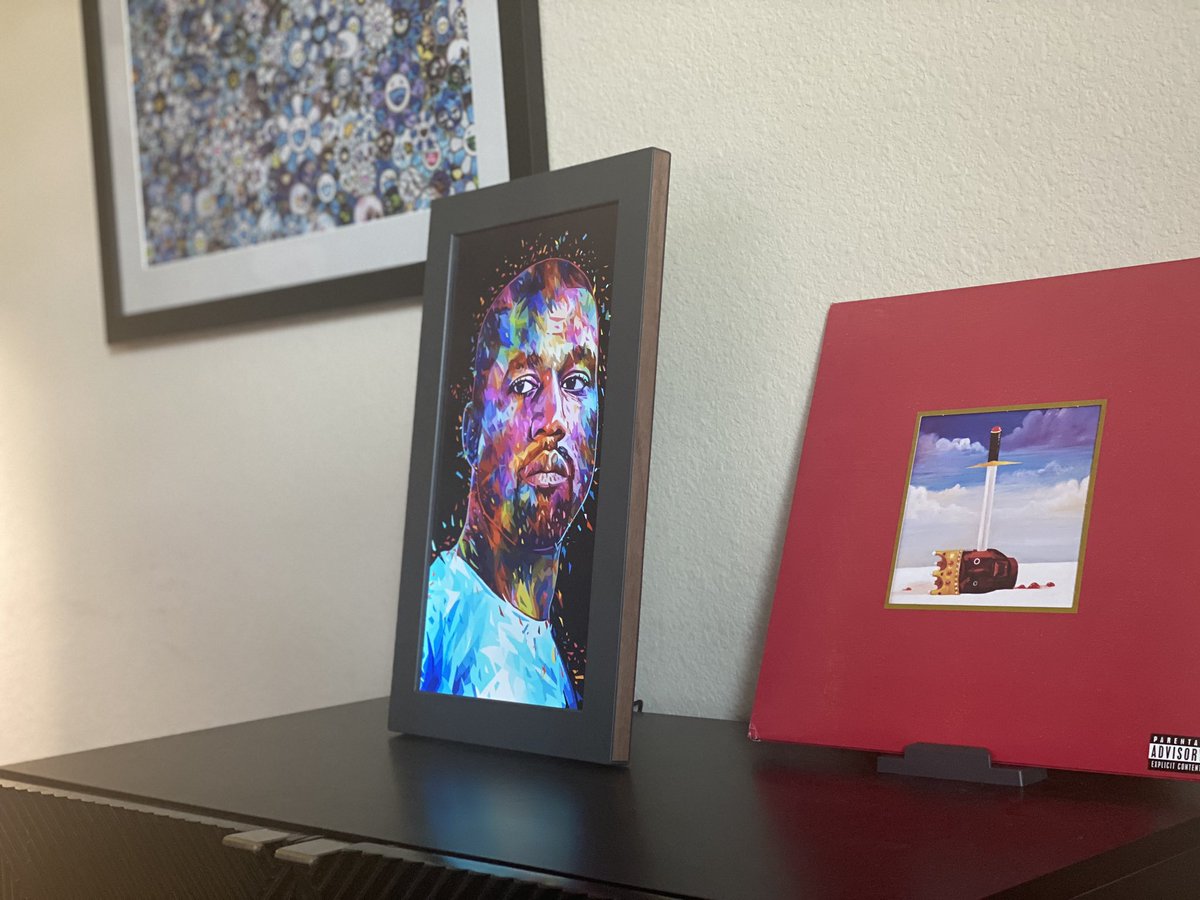 Dr3amLabs's tweet photo. My friends say too much Kanye, but I say not enough Kanye. #mbdtf is the 🐐 rap album. #kanyenft #takashimurakami thanks @kaneda99 for the custom #nft. #nftartist #nftcollector #takashinft https://t.co/KgeNrl5nOj