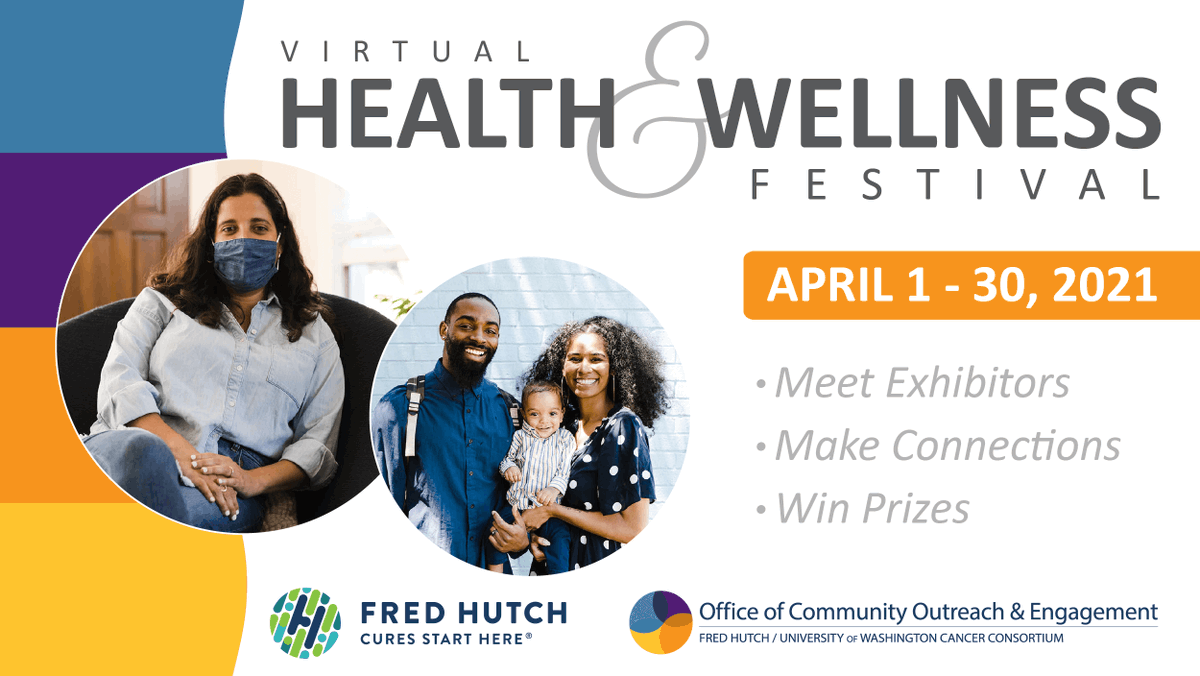 fredhutch's tweet photo. The Office of Community Outreach and Engagement @End_Disparities is hosting it's 7th annual Health and Wellness Festival honoring #MinorityHealthAwarenessMonth. Visit the Health and Wellness Festival website from April 1 – April 30 for more info: https://t.co/nhMMq95ASl https://t.co/hQqVDToHaJ