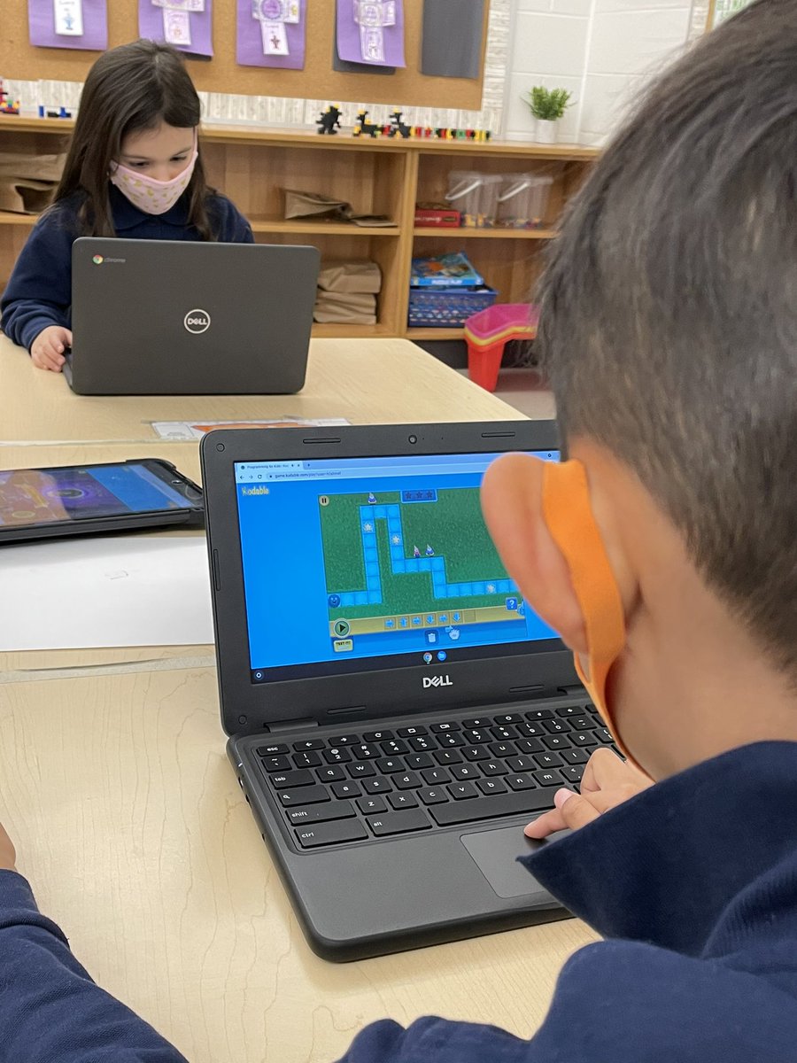 Miss_Jones05's tweet photo. All week we’ve been learning about coding! We worked together to code a “fluff” through a maze! We can’t wait to explore coding some more next week!👾💻 @StGregoryHCDSB #HCDSB https://t.co/HjpE6odeiW