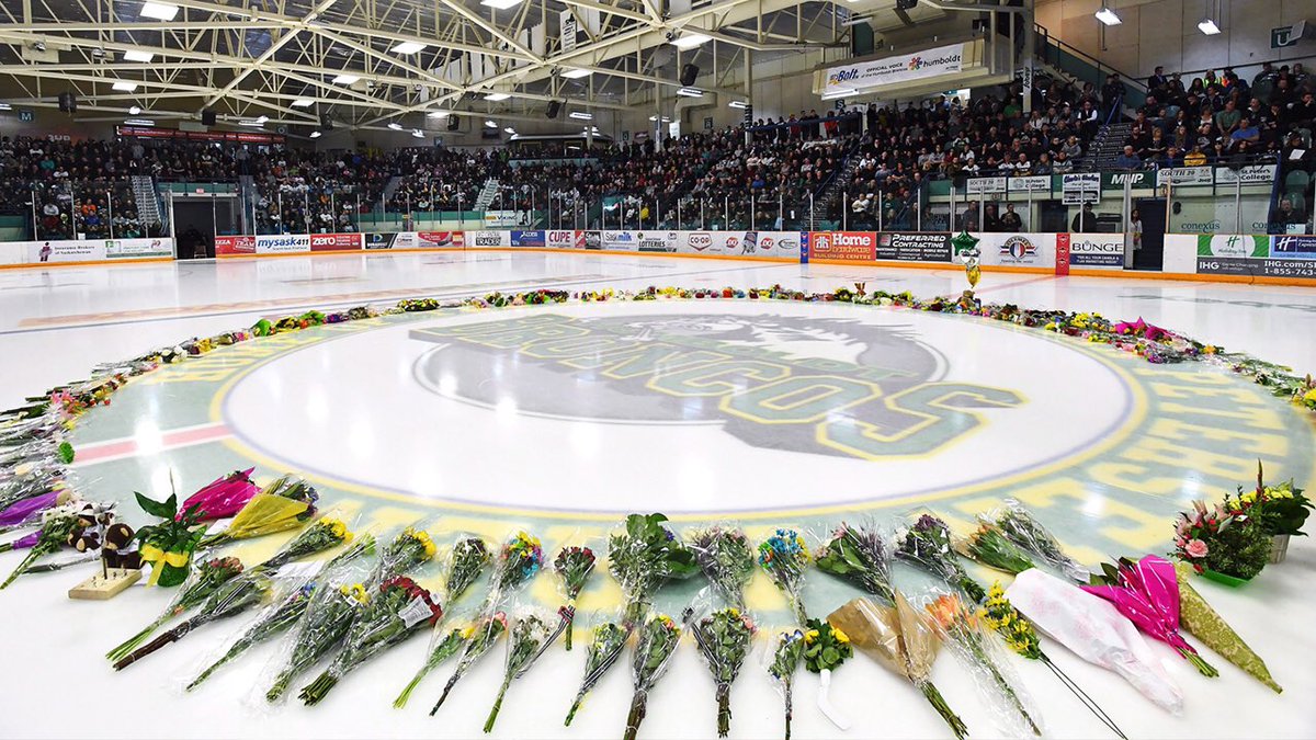 mjhlWolverines's tweet photo. We will always remember.

Today marks 3 years since the Humboldt Broncos bus crash that tragically took 16 lives. 

Our thoughts are with the team, organization, family &amp; friends. 

#HumboldtStrong https://t.co/FEJFlPYyMd