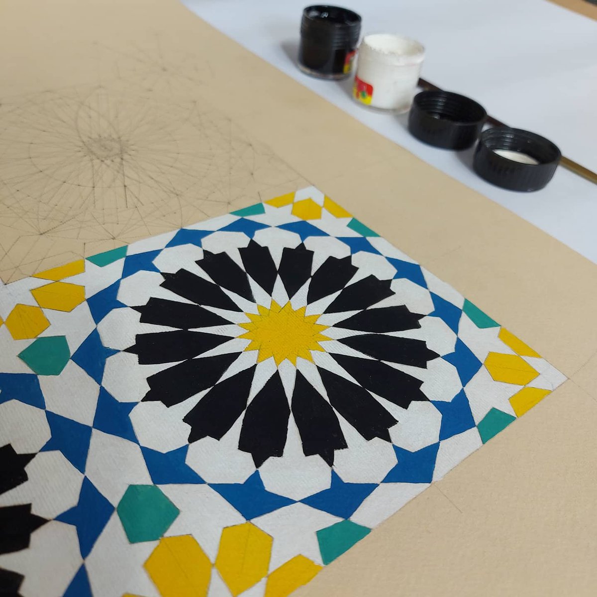 mennamarzok's tweet photo. Heritage project @jameelhouseincairo 
Tiles from zinab khaton house @cairo 

#art #islamicart #islamic #pattern #islamic_art #islamicpattern #islamic_pattern #color #watercolor #geometric #learning #colors #design #historical #heritage #Gouache_colors #finalsvibes https://t.co/MjNS0a0pXE