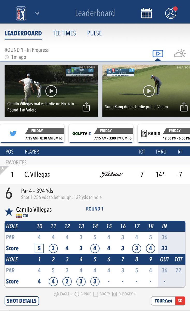 oneputtcolombia's tweet photo. BIRDIEEEEE de @CamiloVillegasR para llegar a -7 y seguir LÍDER en solitario en la primera ronda del @valerotxopen del @PGATOUR !!!
#OnePuttColombia #VamosColombia #VamosVillegas https://t.co/jyj18ZDEmc