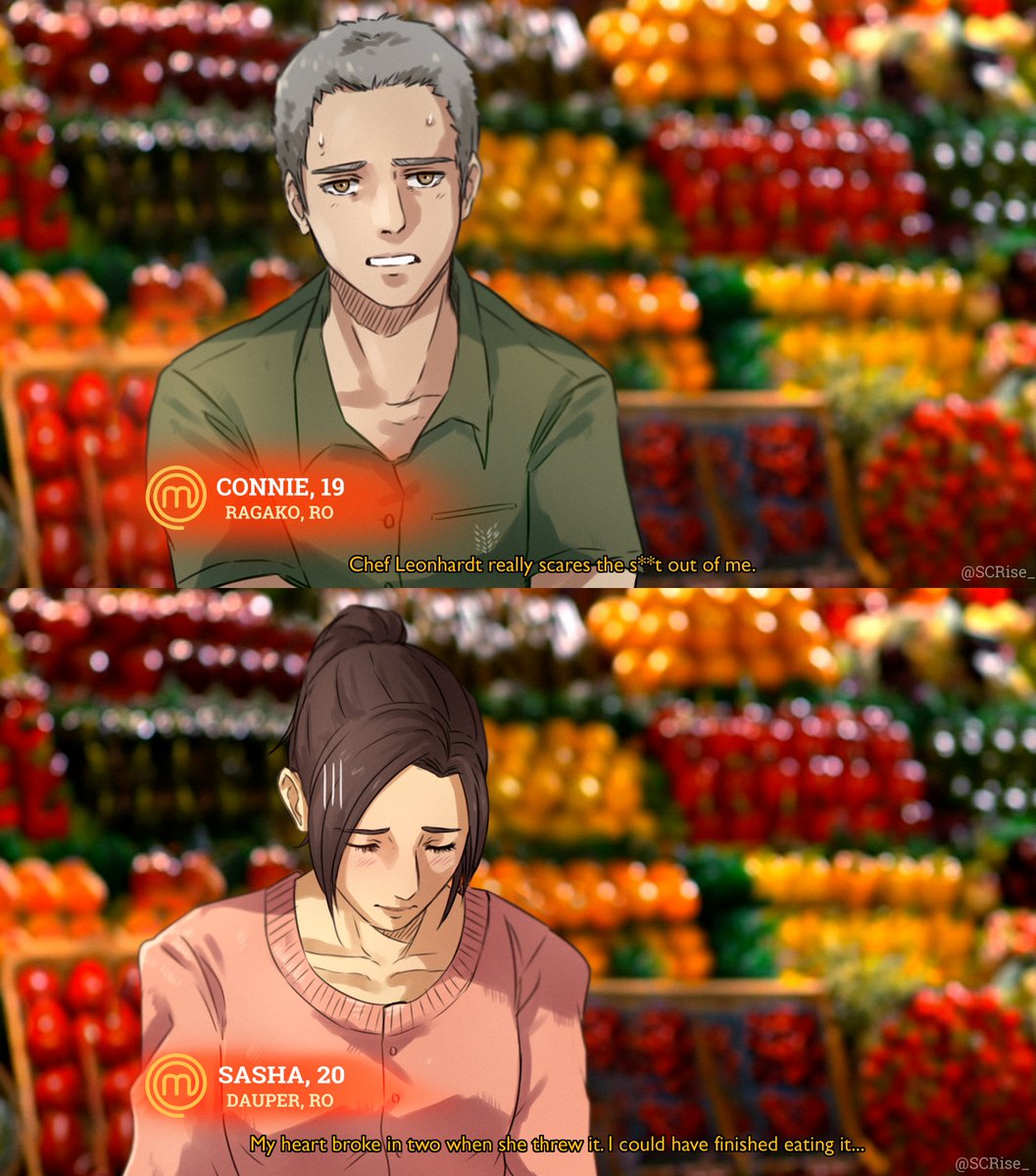 SCRise_'s tweet photo. They're a little confused 😅

AOT x Masterchef AU 

#AttackOnTitan #ShingekiNoKyojin https://t.co/bHOttNPhs9