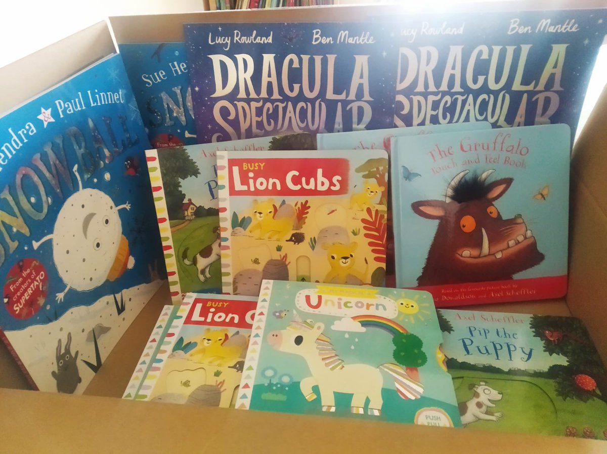 AndrewsBookClub's tweet photo. Excited and delighted to receive a donation of new books from @MacmillanKidsUK. Thanks to @LucyTwist3 and colleagues for arranging it. We are touched by your support. https://t.co/T1KMjTfgUD