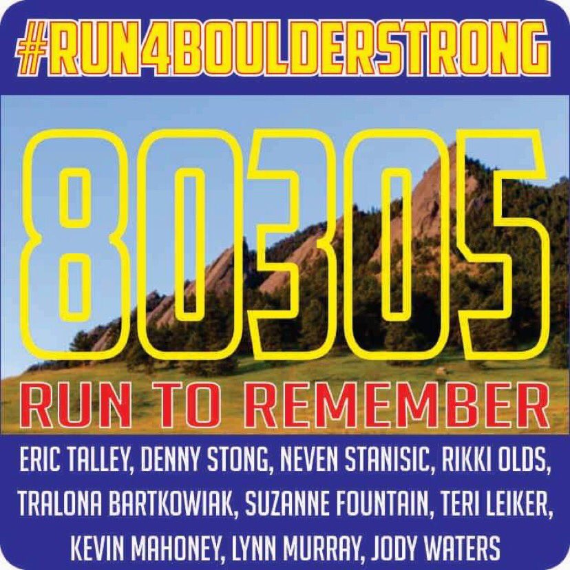 Consider taking part, where ever you’re at, in a memorial run to remember those involved in the Boulder shooting last week. 

Print off a bib, run a 10k, and show your support for a community that has played such an integral part of distance running’s history.