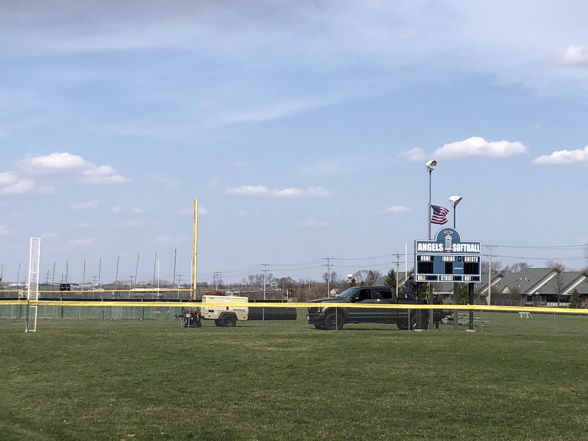 JCASoftball's tweet photo. 4 more 💤 til the season officially starts. Little by little we’re getting back to normal. Big thanks to Marty for installing the fence again! #almostfeelsnormal https://t.co/6n05JreUxD
