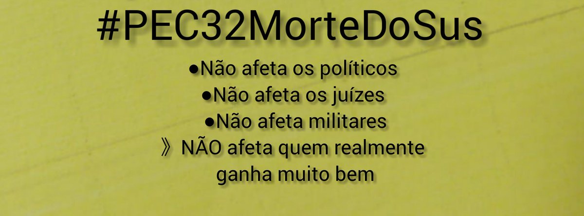 #PEC32MortedoSUS 
Quem me conhece aqui, sabe da minha honestidade, do meu bom relacionamento com todos, sabe também do que passei com minha saúde, sim foi o SUS e meus colegas servidores quem me salvaram