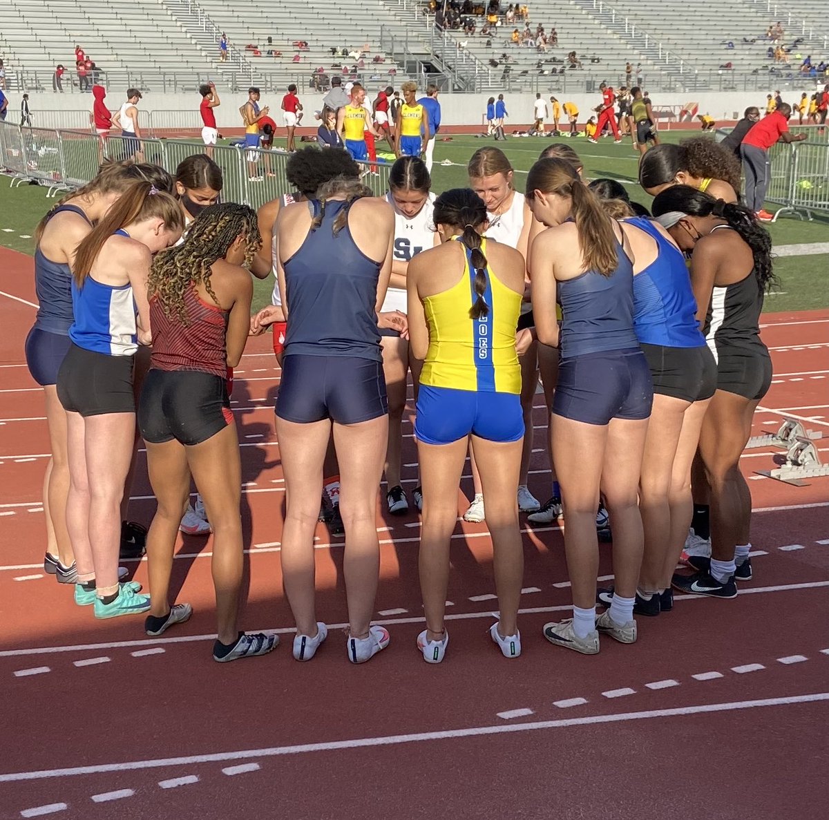 One of the coolest moments in the District 27 6A track meet.  #Family.