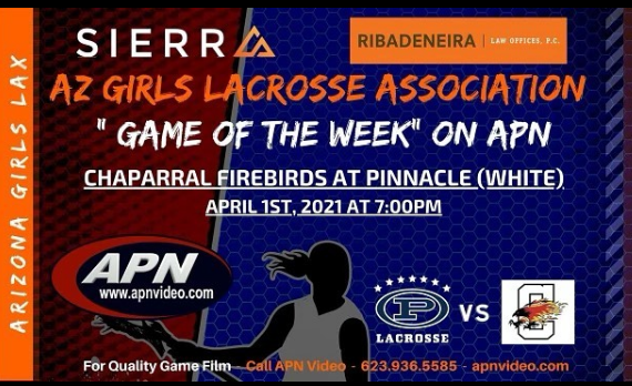 Big game tonight for Girls Chap Lax against Pinnacle at 7:00 pm.  Can't make it to Pinnacle?  Stream it live on <a href="/AzVidPro/">APN Video</a>
