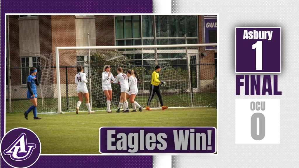 Eagles Win ✅

<a href="/AsburyWSoccer/">Asbury W Soccer</a> def. Ohio Christian 1-0 &amp; is moving on the <a href="/RiverStatesConf/">River States Conference</a> Championship Semifinals ! 

#TeamAU