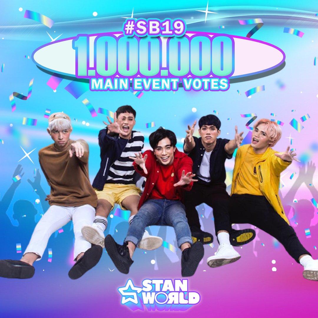 stanworld_twt's tweet photo. A'TIN! Congrats on reaching OVER 1MILLION VOTES for the Main Event! Your teamwork is amazing! #STANWORLD https://t.co/iyVaM7fNHR