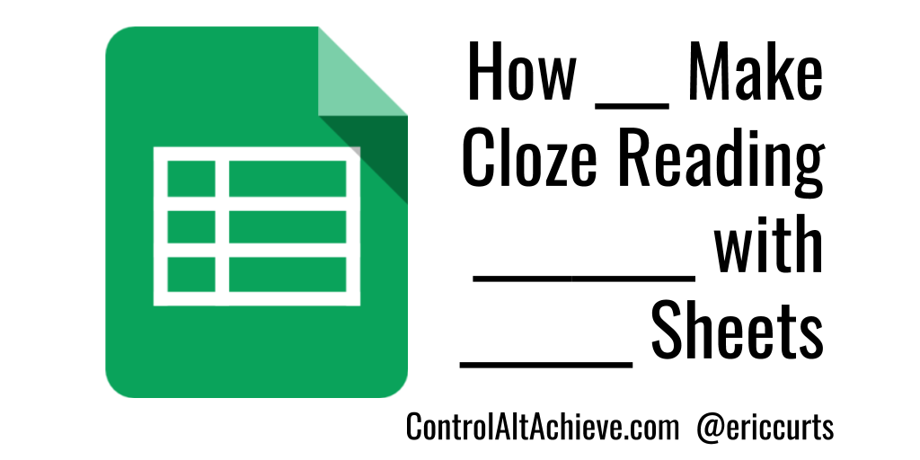 ericcurts's tweet photo. Create Cloze Reading Activities with Google Sheets and Other Tools https://t.co/CgtaRtAXrv
#ControlAltAchieve https://t.co/rn5WHDQhQK