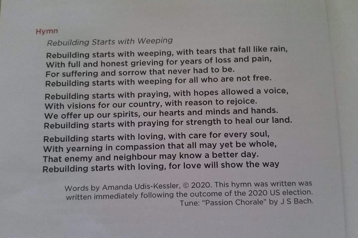 MurrayAHarvey's tweet photo. Moving words by Amanda Udis-Kessler in today’s #GoodFriday Liturgy @graftoncathedra Rebuilding Starts with Weeping. Written after the #2020USelection https://t.co/wlx4zzkHGP