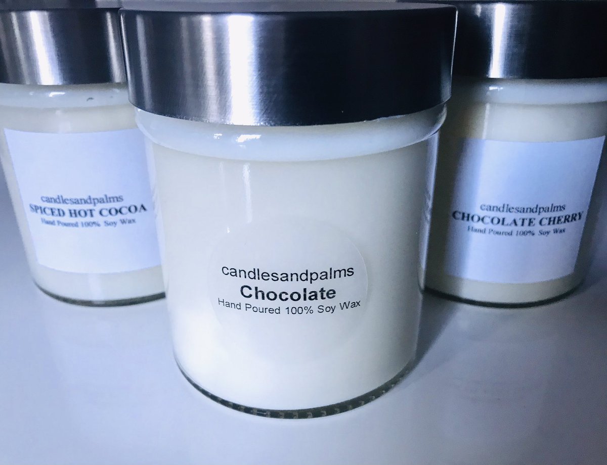 Chocolate lovers we have in our hand poured soy wax, chocolate, chocolate cherry, vanilla chocolate and hot spiced cocoa! #chocolate #chocolatecherry #vanillachocolate #Easter2021 #ecommerce #ecofriendly