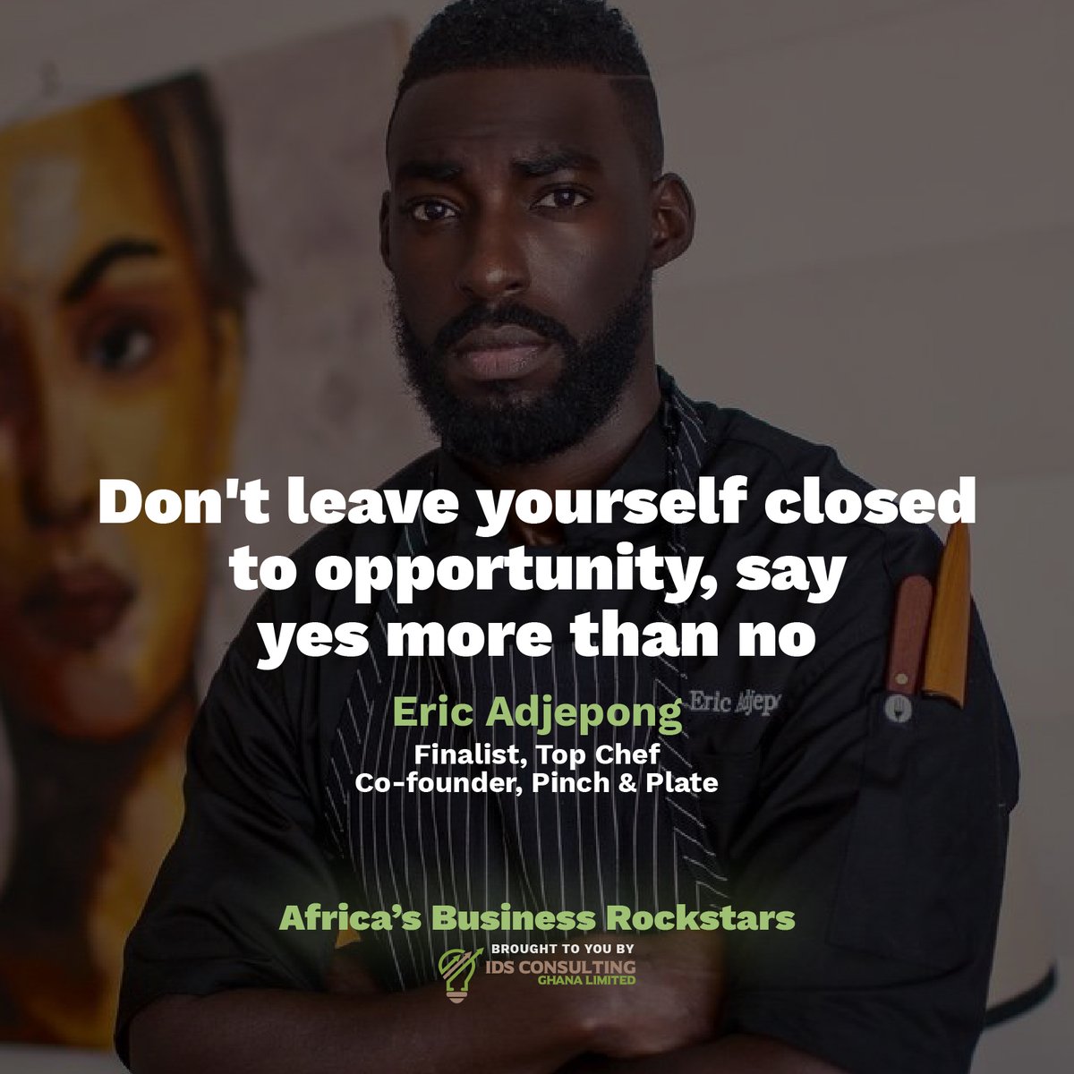 IDSConsultingGh's tweet photo. What's amazing about this week's podcast on @ChefAdjepong's story is not just the chances he got, but the way he jumped in and gave them 100%.
Listen now: https://t.co/3rephvdSwc https://t.co/IhZfmxfljN