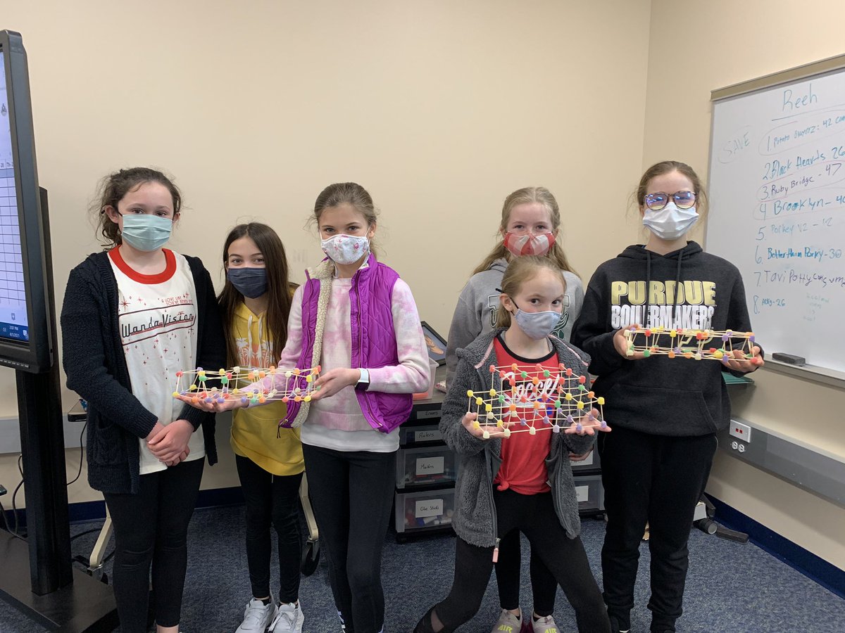 GorakBrandi's tweet photo. Gumdrop Bridge Demolition Day winners!  1st place- 86 Jenga Blocks 2nd- place 68 Jenga Blocks 3rd place- 62 Jenga Blocks #WISROCKS #engineersinmaking https://t.co/nS87ajmdME