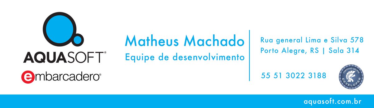 umnintendistaqq's tweet image. Novo header do meu perfil... Minha assinatura agora com selo de certificação oficial 🥰 #DelphiDeveloper