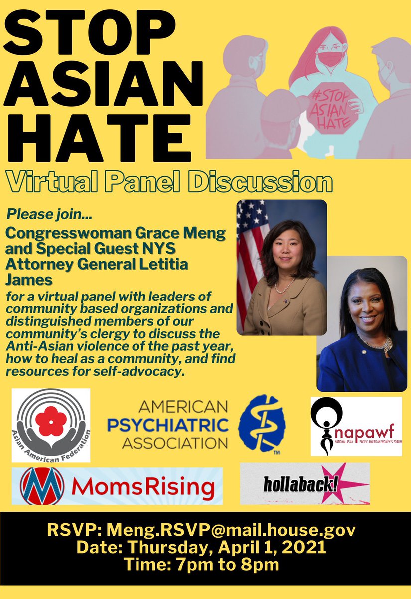 CurtisSChin's tweet photo. #OnMyScreen: #stongertogether to #StopAsianHate.
@AAFederation Executive Director Jo-Ann Yoo shares information on AAF’s #HopeAgainstHate Initiative in this panel discussion brought together by @RepGraceMeng @Grace4NY. Read more below ⬇️ via @USATODAY: https://t.co/Dg4sJCja2W https://t.co/3HjlVsVNRh