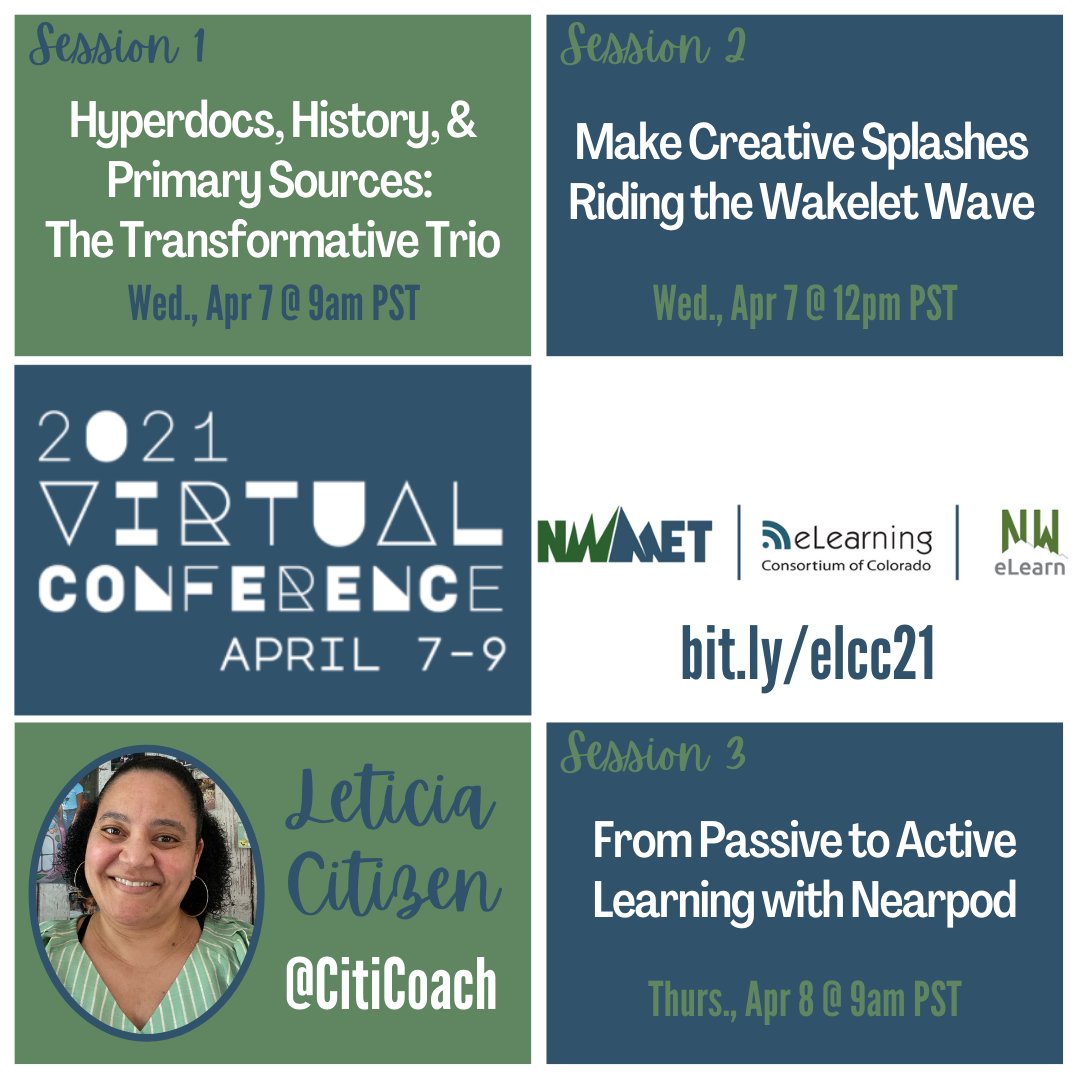 CitiCoach's tweet photo. ๐ 2021 Virtual Conference ๐ is launching soon.
๐ขco-hosted by @NWeLearn, @eLCC, & @NWMET
๐
April 7-9
๐ schedule https://t.co/9BNrIpD17w
๐ FREE registration https://t.co/nNuUyIwhI1
#2021eLearning #nwelearn #eLearningConference https://t.co/9pC1HNmxET