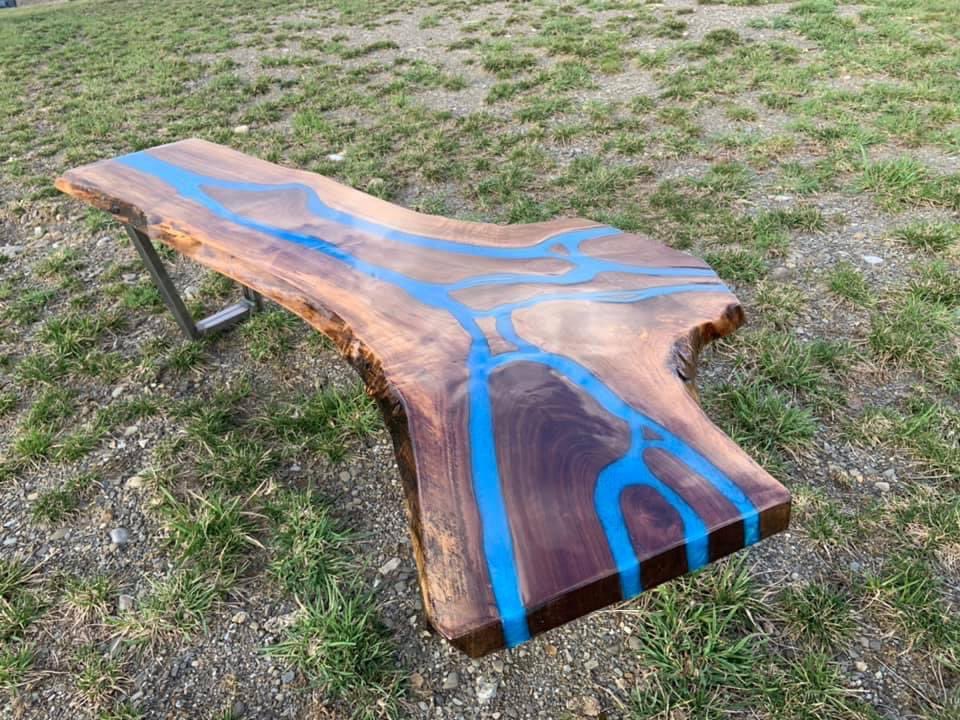 Super impressed by this river table my sister's boyfriend made. Follow @made_by_maxwell on Instagram! Makes me want to do some passion projects in class. Always amazed by the hidden talents people have!