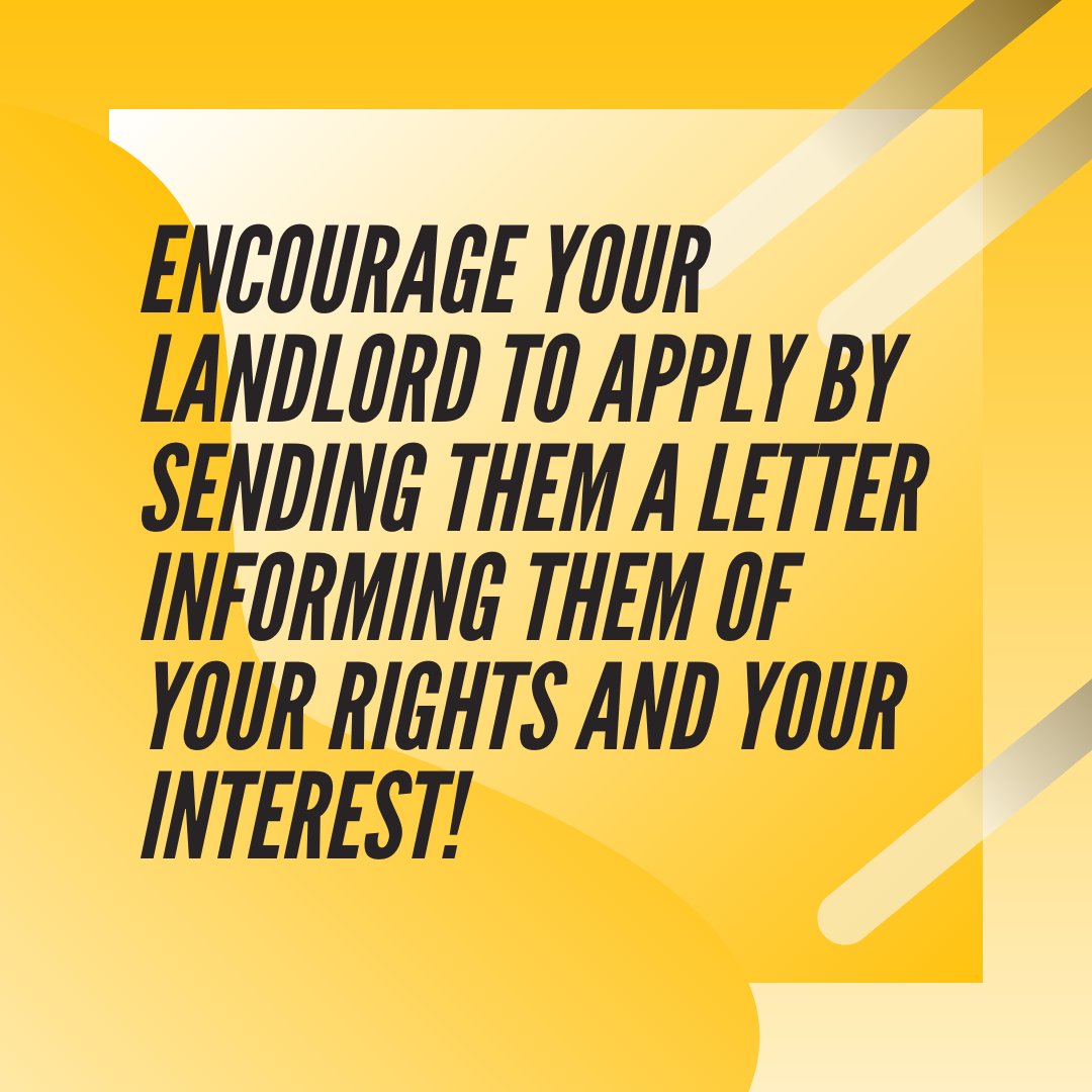 CalOrganize's tweet photo. You can encourage your landlord by sending them a letter informing them of your rights and how to apply - link here https://t.co/b7bg4ntTBn 4/ https://t.co/o2zVAO6il1