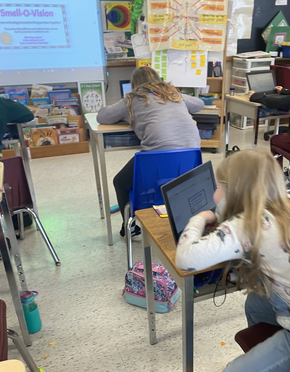 MrsWakem's tweet photo. April Fools was the best ever! Every Ss fell for the joke & even some staff. They all tried to smell the orange and some even thought it was a scratch and sniff! #ChromebookExtentionJoke #LaughedWayTooHard #CantTakeCredit #ThankYouOwnerOfSmell-O-Vision @SDStampeders #TVDSB https://t.co/lIzqt3eBX5