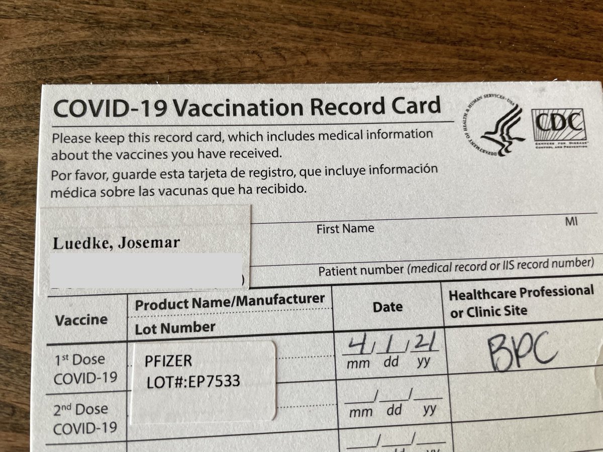 josemarluedke's tweet photo. I got my first dose of the COVID-19 vaccine today. I can't believe it. So happy for the future.💉🦾 #vaccination #PfizerVaccine https://t.co/QdhyaSkfjk