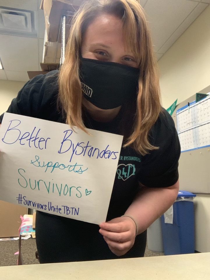 Our Health Promotion intern, <a href="/_josianna_/">j sull</a>, and POWER/GAMMA member <a href="/Molly_davis18/">molls</a> send their love and support for survivors! Both bobcats are also proud members of <a href="/OHIObystander/">Better Bystanders</a> 💙

#IWillWalkWithYou
#SurvivorsUniteTBTN 
@OHIOWomenCenter