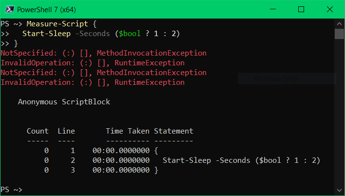 IISResetMe's tweet image. PSProfiler has been updated for #PowerShell 7, and no longer chokes on ternary expressions or pipeline chaining operations 🥳
 
powershellgallery.com/packages/PSPro…