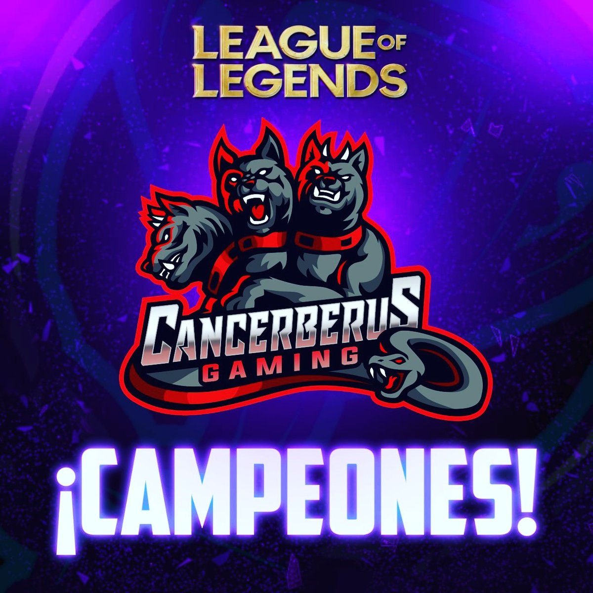 CancerberusGBG's tweet photo. ▶️Somos Campeones!!!
Gracias a los jugadores por el esfuerzo entregado durante toda la liga RG League 2da División. 
#GoCBG
#LLA
#lolchile
#riorchile
#lol
#league_of_legends
#lolplays
#juegogamer
#riotgameslatino
#lolplaysgg
#lolchilememes
#lol_chile
#lolplayers
#competitivolol https://t.co/50jUHo8hNu