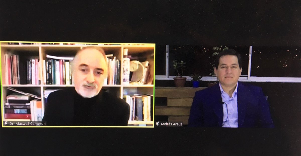 Right now! Join IPRC Co-Director Melissa Rogers and Maxwell Cameron, University of British Columbia in conversation with Ecuador's presidential candidate Andrés Arauz.