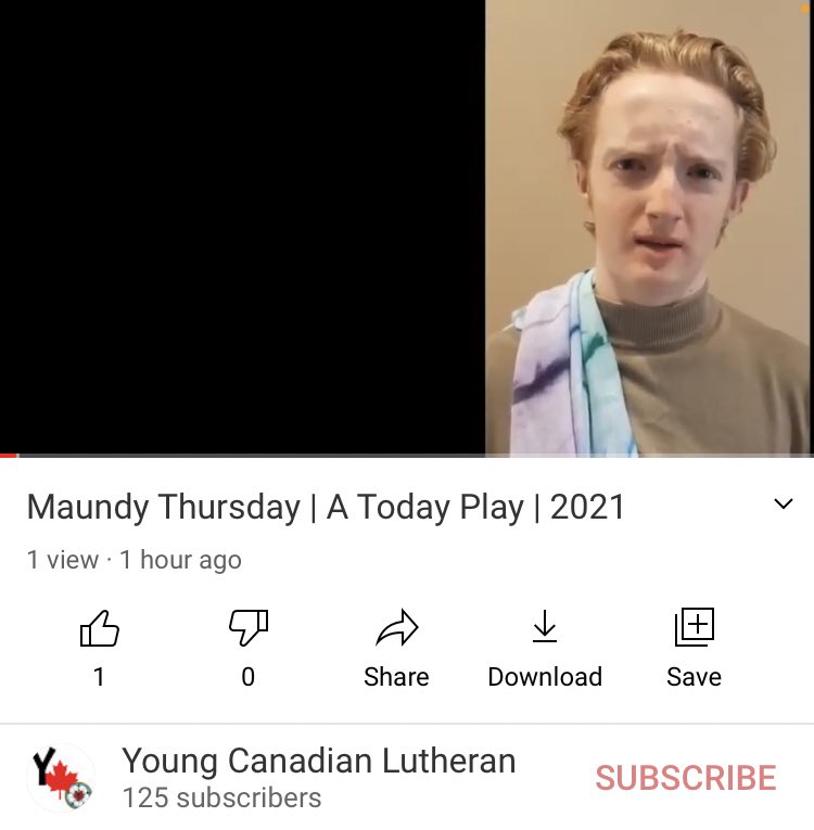 ElcicYoungAdult's tweet photo. Blessed Maundy Thursday to you and yours. Tonight YAs from Redeemer Lutheran in Toronto, ON share with us the woven stories of Jesus’ miracles told by the unknowns and unheards from scripture - Incl a 5yo with a packed lunch! 

Watch: https://t.co/mL2BvcfvlG 

#myelcic #rftfuture https://t.co/gVoOjyapgL