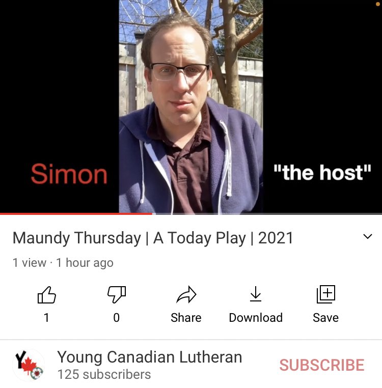 ElcicYoungAdult's tweet photo. Blessed Maundy Thursday to you and yours. Tonight YAs from Redeemer Lutheran in Toronto, ON share with us the woven stories of Jesus’ miracles told by the unknowns and unheards from scripture - Incl a 5yo with a packed lunch! 

Watch: https://t.co/mL2BvcfvlG 

#myelcic #rftfuture https://t.co/gVoOjyapgL