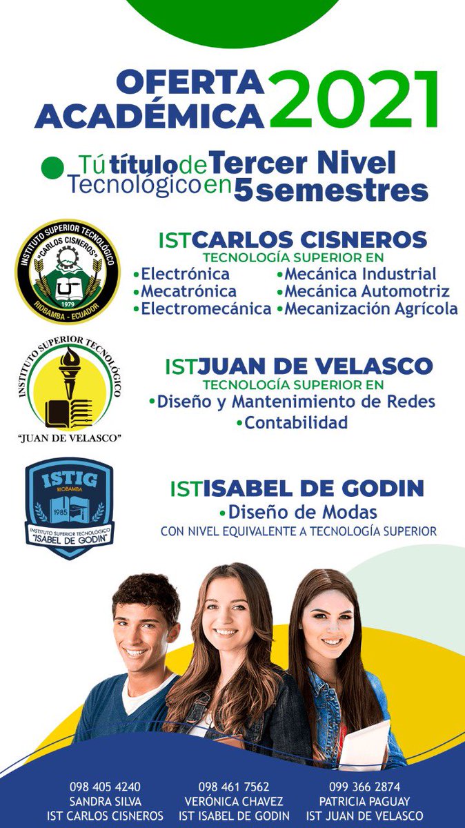 Oferta Académica <a href="/ISABEL_deGODIN/">DISEÑO DE MODAS TECNOLOGIA</a> @itsccisneros <a href="/ites_jdv2016/">IST "JUAN DE VELASCO</a>