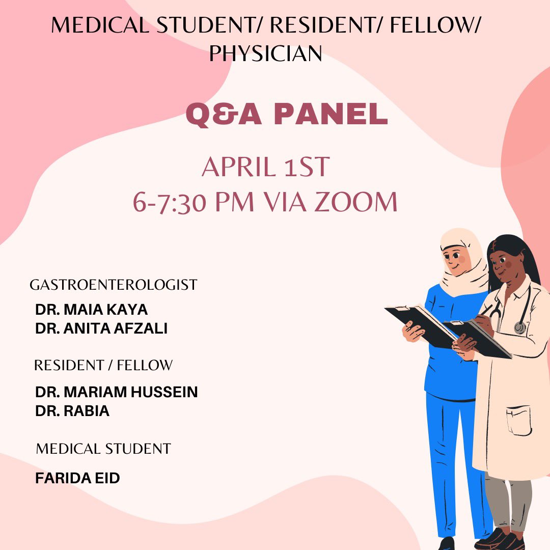IBD_Afzali's tweet photo. Great discussion &amp; turnout  @Muslimainmed first panel with @MaiaKayalMD @FaridaWEid Drs Rabia and Hussein. Such inspiring stories and valuable advice 🙏🏼 Stay tuned for more! 
#MuslimaInMedicine #Mentorship #SheLeadsHealthcare #DiversityEquityandInclusion 
@OSUCOM_WIM @OSUWexMed https://t.co/8Y2V5VP7nU