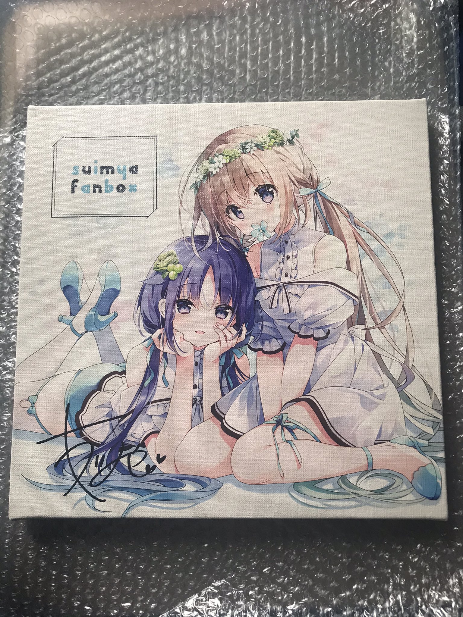トリもどき すいみゃ Suimya 先生のfanbox継続特典が到着しました ふたごちゃん揃ってのイラストは至高の可愛さ このイラストも最高です すいみゃ先生だと非常に珍しいキャンバスアートなので普段の即売会とは違う特別感感じます