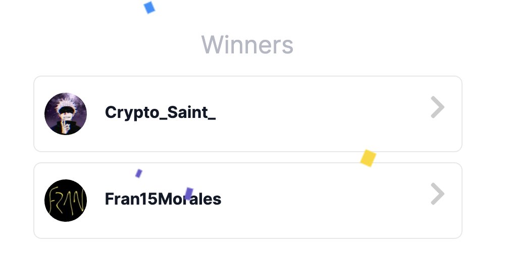 #giveaway  Winners:
<a href="/Crypto_Saint_/">Crypto Saint</a> <a href="/Fran15Morales/">FRAN</a> 
each gets 200 $ROPE 

For those who missed, we will do more #giveaways stay tuned!  #Crypto #ROPE