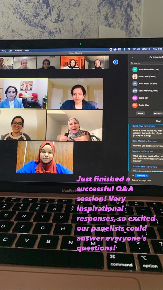 Muslimainmed's tweet photo. Yet another successful event🤩 We can’t thank our panelists enough for providing advice and their stories! They have inspired and motivated many of our members. We hope to keep providing our members with events that will benefit/ prepare them for their future! https://t.co/YlTvYZrtrO