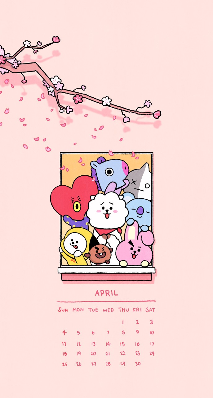 Bt21 Japan Official 4月 春のそよ風をbt21と一緒に楽しもう そよそよ 春の風 ぽかぽか 4月 カレンダー 壁紙 イラスト Bt21 T Co Wsrhlkuvnr Twitter