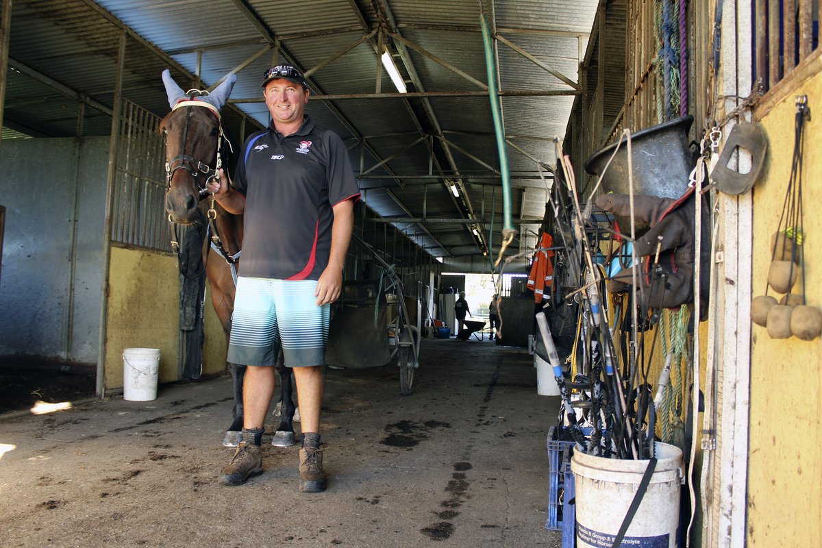 joshuacallinan's tweet photo. Cessnock trainer Clayton Harmey has six runners in the Inter City Pace final at Maitland tomorrow night. I'm Quick As Fire, Major Bob and Johnson Step in the stables on race eve @NcleHarness @HRNSW_Harness @newcastleherald https://t.co/gi5zZG1OFL