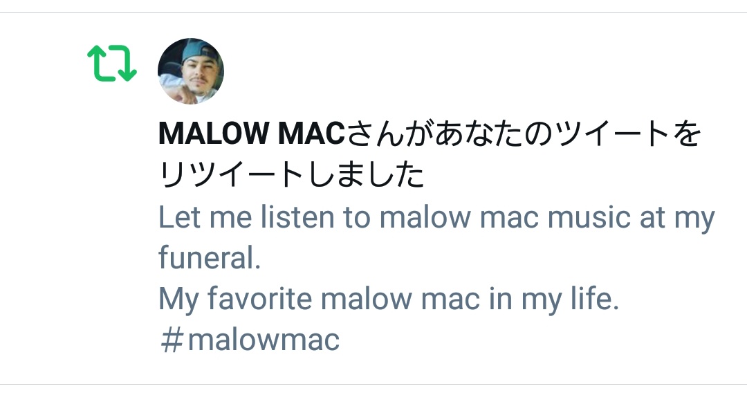 TANMEI5000's tweet photo. やべーめっちゃ嬉しい😍😍
毎日聴きまくってる
MALOW MACがリツイートしてくれた😍😍
#MALOWMAC https://t.co/0eNInIo55O