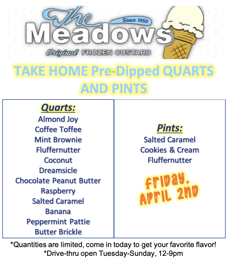 #MeetMeAtTheMeadows #SouthJersey #DelranNJ #BurlingtonCounty #FrozenCustard #TakeHomeFrozenCustard #SupportLocalBusinesses #VeteranOwned