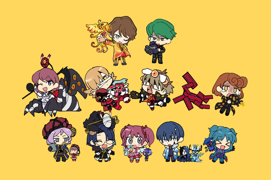 Im0_kinoko's tweet photo. 3周年絵の文字なし整列ver https://t.co/oL3xl5zyK4